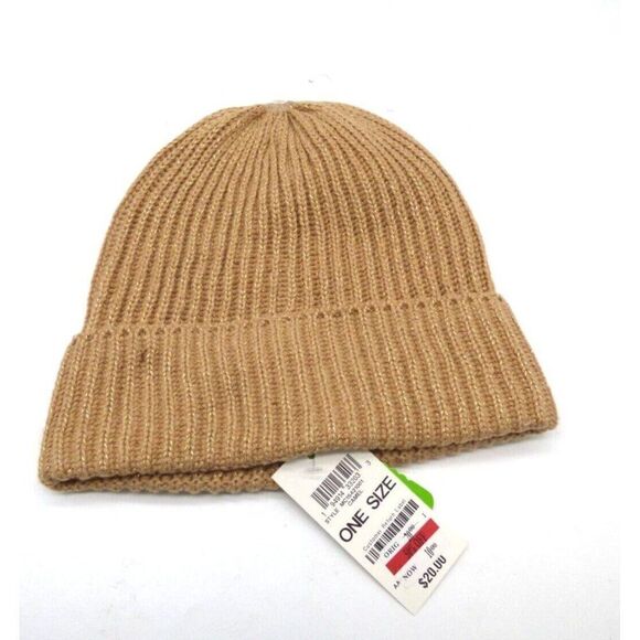 $38.00 Style & Co Women's Solid Shine Cuff Beanie, and Tech-tip Gloves, Camel - Picture 3 of 9